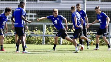 Entrenamiento de ayer de la Real