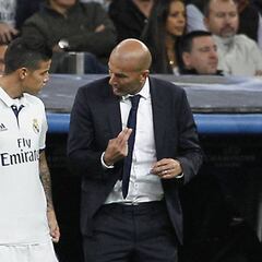 Zidane: "Valoro el día a día de James, estoy contento"