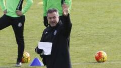 Escrib&aacute;, durante un entrenamiento.