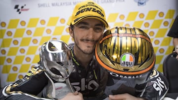 Podium, trophy, BAGNAIA Francesco (Ita) SKY Racing Team VR46 (Kalex), 3rd and World Championambiance, portrait ambiance during the Moto2 Shell Malaysia Motorcycle Grand Prix from November 2nd to 4th 2018 at the Sepang circuit , Malaysia -  / DPPI *** Local Caption *** .
