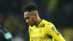 Aubameyang, en un partido con el Dortmund. 