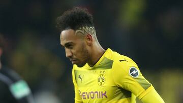 Aubameyang, en un partido con el Dortmund.