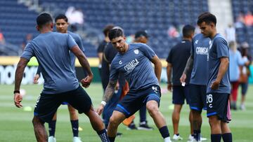 Soccer Football - FIFA Club World Cup - Group H - Pachuca v RB Salzburg - TQL Stadium, Cincinnati, Ohio, U.S. - June 18, 2025 Pachuca's Santiago Homenchenko during the warm up before the match REUTERS/Kai Pfaffenbach