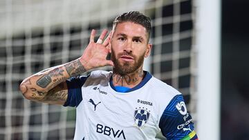 Sergio Ramos celebrates his goal 0-1 of Monterrey during the 11th round match between Cruz Azul and Monterrey as part of the Liga BBVA MX, Torneo Clausura 2025 at Olimpico Universitario Stadium, on March 08, 2025 in Mexico City, Mexico.