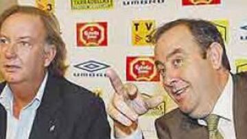 <b>CONCILIADOR. </b>Morlanes presentó junto a Perelló las últimas novedades en lo referente al estadio.