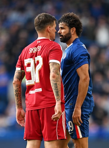 Martin Skrtel y Diego Costa.