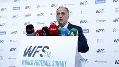 Javier Tebas, en el congreso World Football Summit celebrado en Madrid