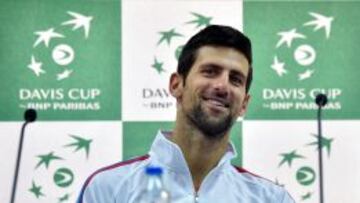 Djokovic, en la rueda de prensa.