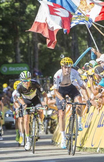 Mikel Landa en los metros finales de la quinta etapa.