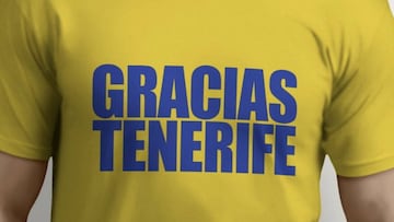 Las Palmas lucirá mañana una camiseta con el lema “GRACIAS TENERIFE”