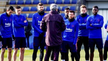 Imagen de un entrenamiento del Barcelona.
