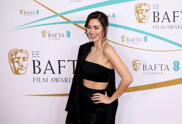 Jessica Henwick posa a su llegada a los Premios de Cine de la Academia Británica de Cine y Televisión (BAFTA) de 2023 en el Royal Festival Hall de Londres, Gran Bretaña. 