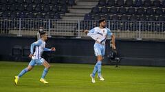 Juande festejando su segundo gol al Lugo.