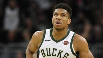 Giannis Antetokounmpo, durante un partido de la NBA con los Milwaukee Bucks