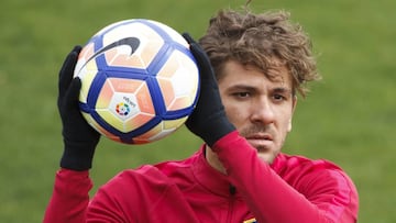 El delantero del Atl&eacute;tico de Madrid, Alessio Cerci, durante un entrenamiento.