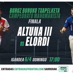 Altuna busca su tercera txapela del Manomanista ante la revelación Elordi