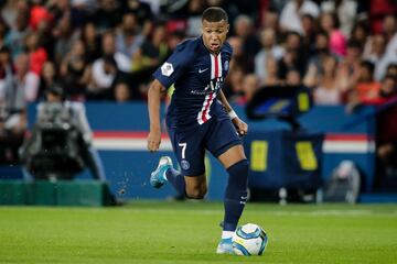 Kylian Mbappe del Paris Saint Germain (PSG). Lige 1, Francia.