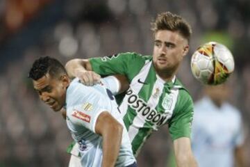 El verde es líder con 34 puntos. Empató 2-2 con Junior en el partido 100 de Rueda como técnico del equipo.