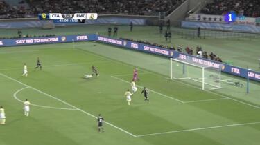 Benzema marcó el 0-1 superado el minuto de tiempo añadido