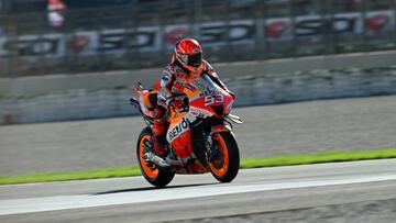 Marc Marquez of Repsol Honda Team rinding bike during official qualifying of Gran Premio Motul de la Comunitat Valenciana in Circuit Ricardo Tormo, Cheste, Valencia, Comunitat Valenciana, Spain, 05/11/22 (Photo by Andrea Bruno Diodato/DeFodi Images via Getty Images)