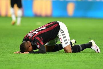 Kevin Prince Boateng looks dejected as AC Milan go down 2-1 to Juventus on Saturday.