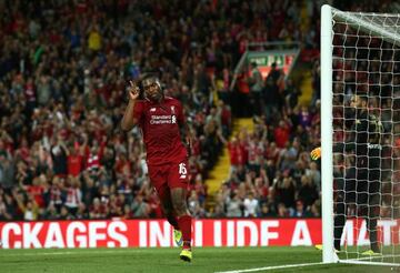 Daniel Sturridge celebrates scoring against Torino at Anfield earlier this week.