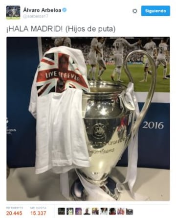 La celebración de los jugadores del Real Madrid en las redes sociales