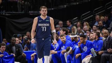 Feb 12, 2020; Dallas, Texas, USA; Dallas Mavericks guard Luka Doncic (77) during the game between the Mavericks and the Kings at the American Airlines Center. Mandatory Credit: Jerome Miron-USA TODAY Sports