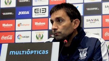 Asier Garitano, t&eacute;cnico del Legan&eacute;s, en rueda de prensa.