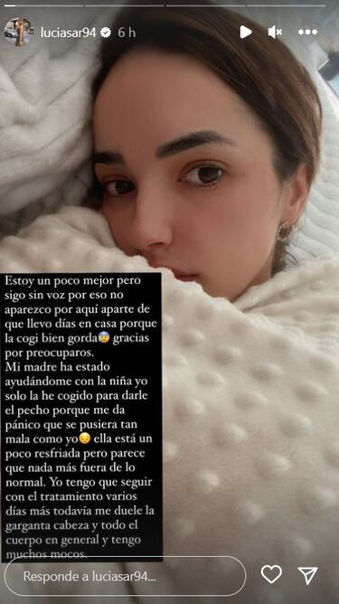 Lucía Sánchez habla de su estado de salud tras su estancia en urgencias