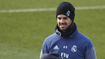 Isco, en el entrenamiento del Real Madrid.