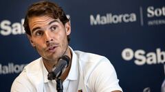 El tenista Rafael Nadal, durante la presentaci&oacute;n oficial del &ldquo;Rafa Nadal Open Banc Sabadell&rdquo; en la Rafa Nadal Academy.