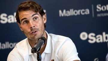 El tenista Rafael Nadal, durante la presentaci&oacute;n oficial del &ldquo;Rafa Nadal Open Banc Sabadell&rdquo; en la Rafa Nadal Academy.