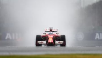 Ferrari se equivoca en la lluvia