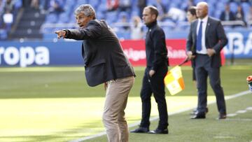Quique Setién, durante un partido.