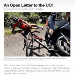 El BMC, a la UCI tras los atropellos: "Es una vergüenza"