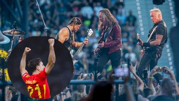 Españoles celebran el campeonato en pleno concierto de Metallica