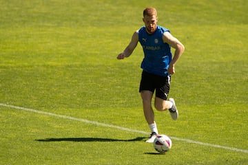 Carlos Vicente, en un entrenamiento con el Alavés.