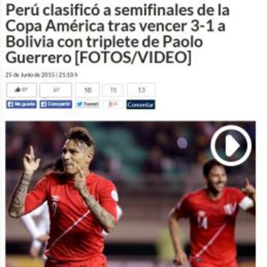 Así cubrió la prensa peruana el triunfo de su selección