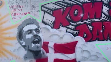 Eriksen: Denmark fans create 'get well soon' mural for midfielder
