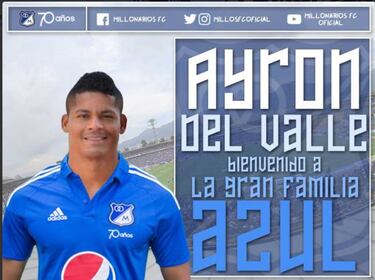 Millonarios oficializa los fichajes de Del Valle y Henao