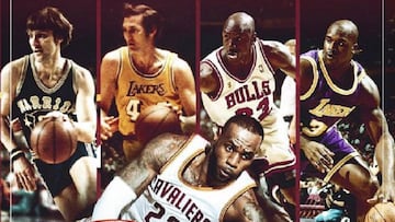 West, Jordan, Shaquille y LeBron suman 26 de los 53 partidos de 40 puntos en las Finales NBA