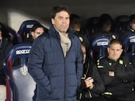 Rubi durante el partido de LaLiga Hypermotion contra el Huesca.