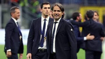 Milan (Italy), 16/05/2023.- Inter Milan'Äôs head coach Simone Inzaghi reacts after winning the UEFA Champions League semi-final second leg soccer match between FC Inter and AC Milan, in Milan, Italy, 16 May 2023. (Liga de Campeones, Italia) EFE/EPA/MATTEO BAZZI
