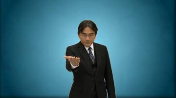 Satoru Iwata con su gesto característico en los Nintendo Direct.