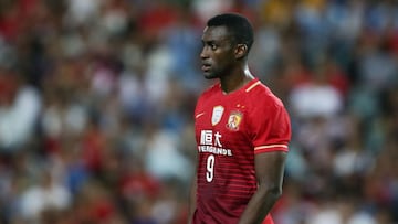 Jackson Mart&iacute;nez en un partido del GZ Evergrande