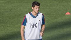 &Aacute;lvaro Morata, en el entrenamiento de la Selecci&oacute;n ayer lunes, 4 de septiembre de 2018.