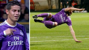 James (Real Madrid) sorprendido con el gol de Nacho a la Cultural Leonesa.