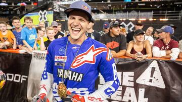 Tom Pag&egrave;s, oro en FMX en los X Games Minneapolis 2018.