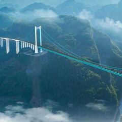 Inaugurado el puente colgante más largo del mundo: levantado a más de 600 metros sobre el río